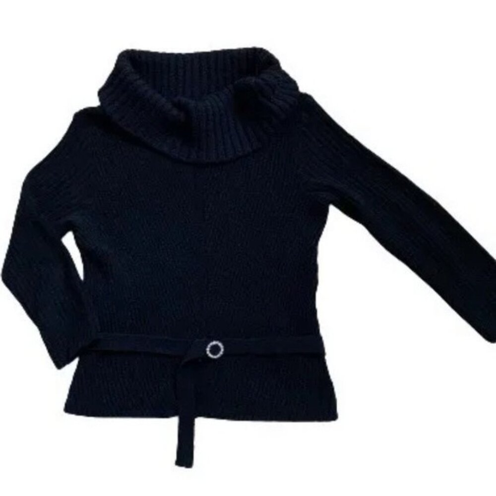 Arden B Cowl Neck Black Knit Sweater – Juniors Size Large